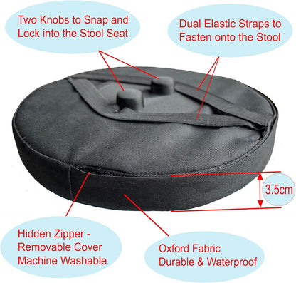 Thick Seat Cushion for Telescopic Stools, Collapsible Stool Chair Pads with Thickened Memory Foam, Fits All V1259-DP01-A-1933