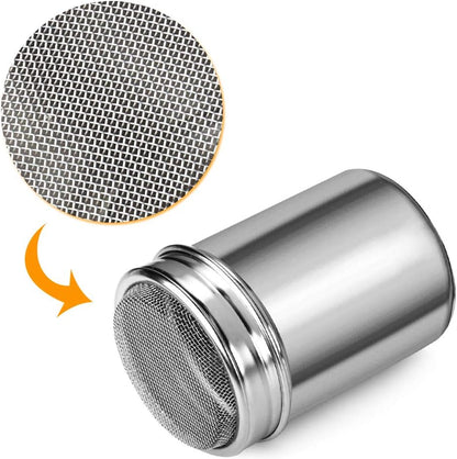 2 Pack Powdered Sugar Shaker Duster, Cinnamon Shaker Flour Sifter, Fine Mesh Stainless Steel Dredge for V1259-DP01-A-1936
