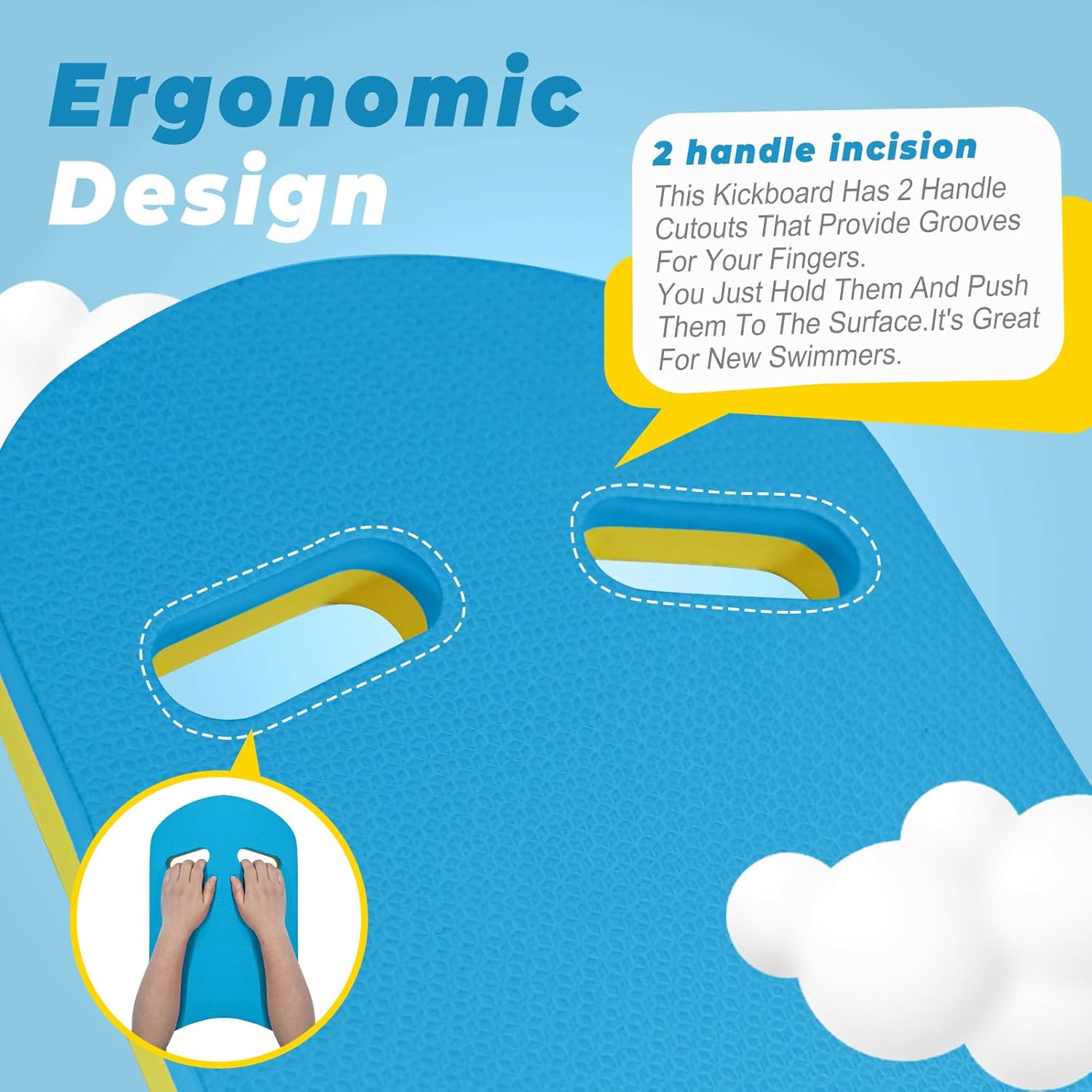 2025 Swimming Kickboard, Training Aid Board for Swimming and Exercise Training, U Design Kick Boards Easy to V1259-DP01-A-1942