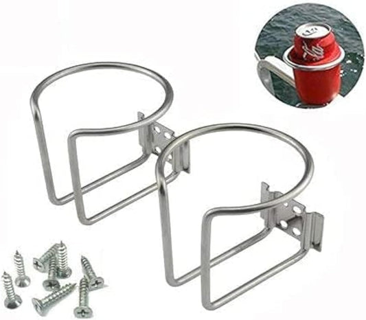 Z-Color 2pcs Stainless Steel Boat Ring Cup Drink Holder Universal Drinks Holders for Marine Yacht Truck RV V1259-DP01-A-1943