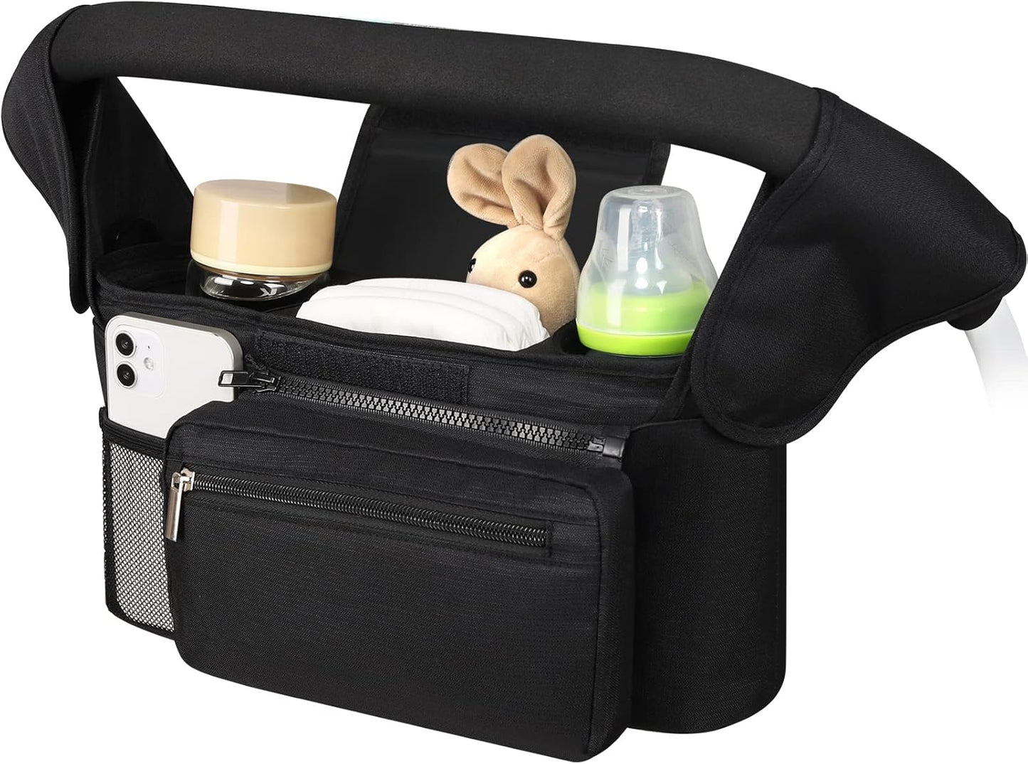 Universal Stroller Organizer with Insulated Cup Holder Detachable Phone Bag and Shoulder Strap,Stroller Bag V1259-DP01-A-1944