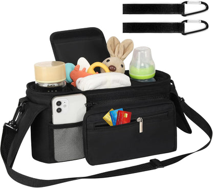 Universal Stroller Organizer with Insulated Cup Holder Detachable Phone Bag and Shoulder Strap,Stroller Bag V1259-DP01-A-1944