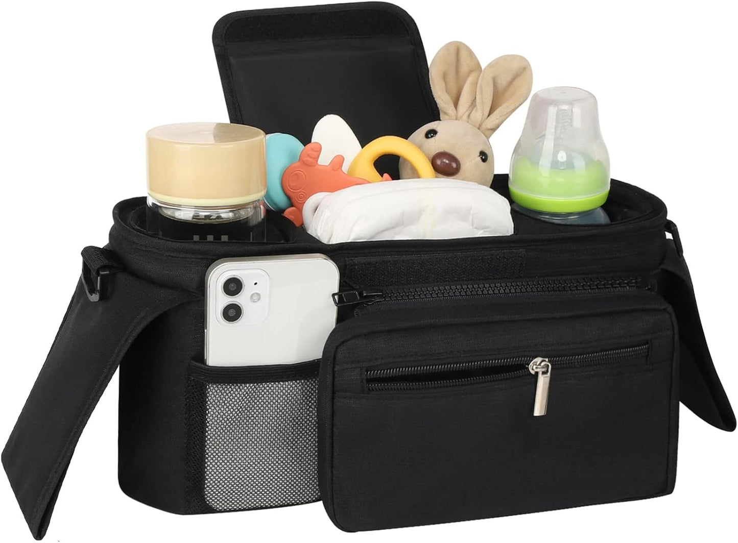 Universal Stroller Organizer with Insulated Cup Holder Detachable Phone Bag and Shoulder Strap,Stroller Bag V1259-DP01-A-1944
