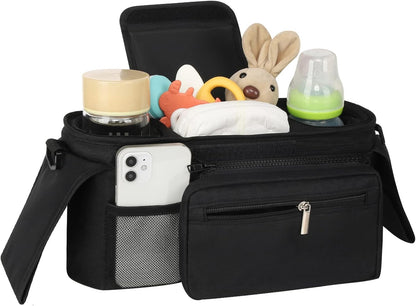 Universal Stroller Organizer with Insulated Cup Holder Detachable Phone Bag and Shoulder Strap,Stroller Bag V1259-DP01-A-1944