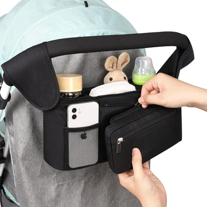 Universal Stroller Organizer with Insulated Cup Holder Detachable Phone Bag and Shoulder Strap,Stroller Bag V1259-DP01-A-1944