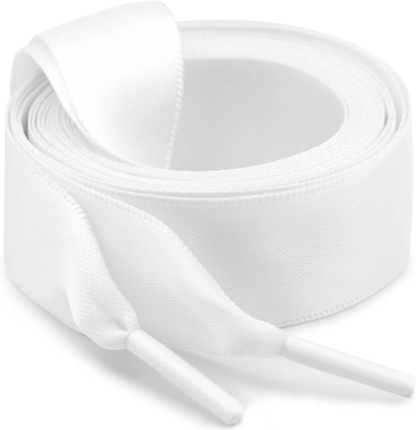 Flat Satin Ribbon Shoelaces: 2cm Wide Silk Shoe Laces for Women -2 Pair V1259-DP01-A-1945