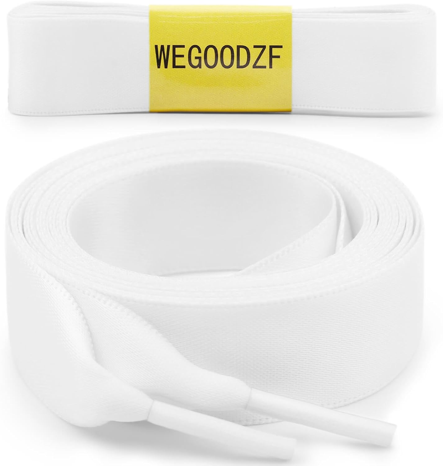 Flat Satin Ribbon Shoelaces: 2cm Wide Silk Shoe Laces for Women -2 Pair V1259-DP01-A-1945