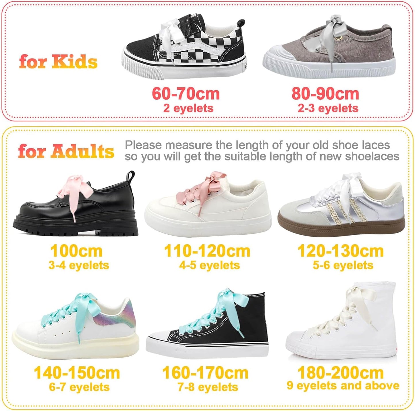 Flat Satin Ribbon Shoelaces: 2cm Wide Silk Shoe Laces for Women -2 Pair V1259-DP01-A-1945