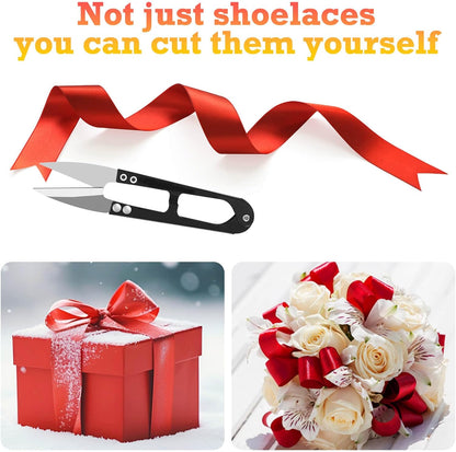 Flat Satin Ribbon Shoelaces: 2cm Wide Silk Shoe Laces for Women -2 Pair V1259-DP01-A-1945