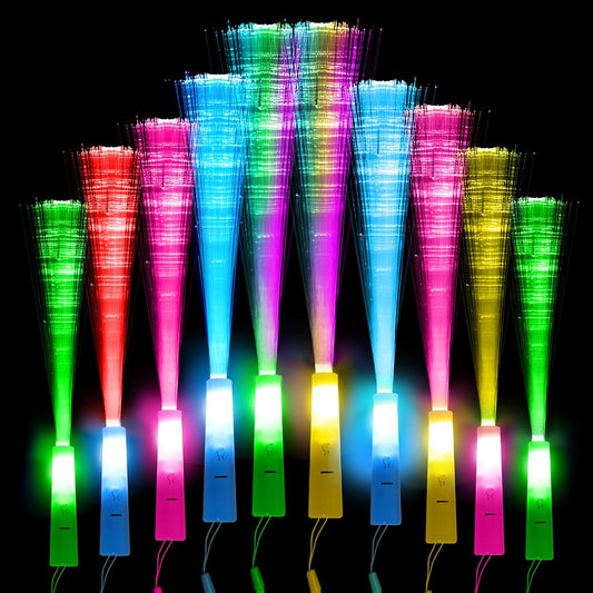 10 Led Fibre Glow Sticks Multi-Coloured Flashing Glow Sticks with 3 Light Modes For Night Parties, Birthday V1259-DP01-A-1946