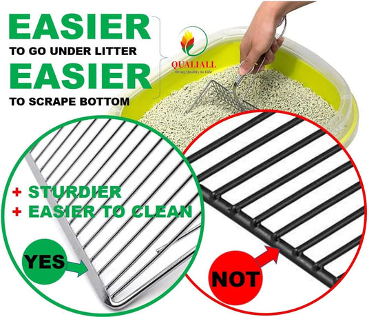 Metal Cat Litter Scoop, Fast and Clean Clumping Kitty Litter Scooper with Holder, Flat Ledging Edge, Large V1259-DP01-A-1949