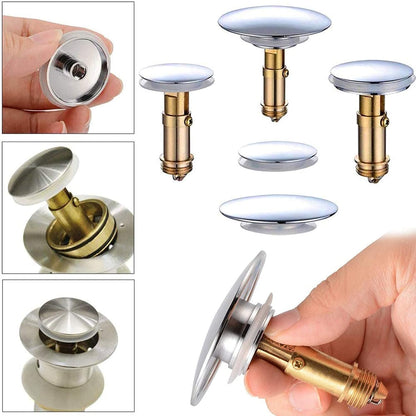 Pop-Up Click Clack Plug,66 mm Bathroom Basin Sink Button Drain,Suitable for Kitchen Bathroom Washbasin, Solid V1259-DP01-A-1957