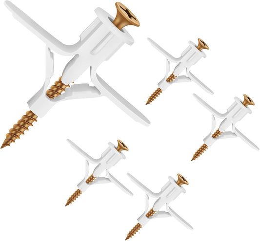 Self Drilling Plastic Anchors Drywall Anchor Kit, 50 PCS self-Tapping Screws + 50 PCS Plastic Anchors, Hollow V1259-DP01-A-1958