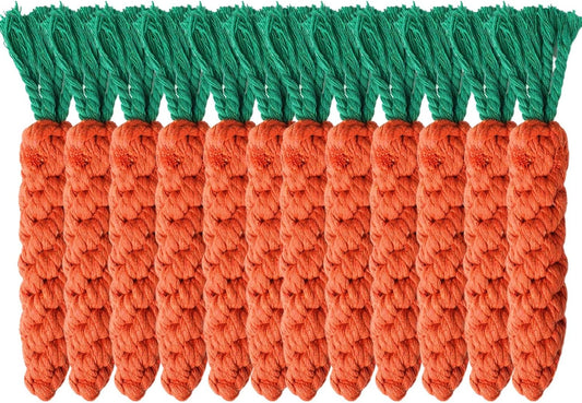 12 PCS Carrot Dog Rope Toys for Dogs, Durable Chew Toys for Aggressive Chewers, Entertainment & Interaction, V1259-DP01-A-1979