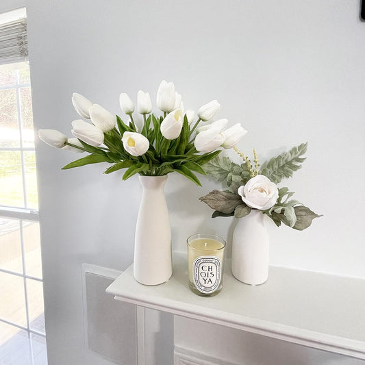 20pcs Artificial Tulips Flowers Fake Faux PU Tulip Bouquet Real Touch Flower Arrangement for Home Room Office V1259-DP01-A-1980