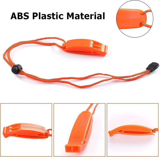 6Pcs Emergency Whistles, Safety Survival Whistles, Loud Floating Whistle with Adjustable Reflective Lanyard, V1259-DP01-A-1984