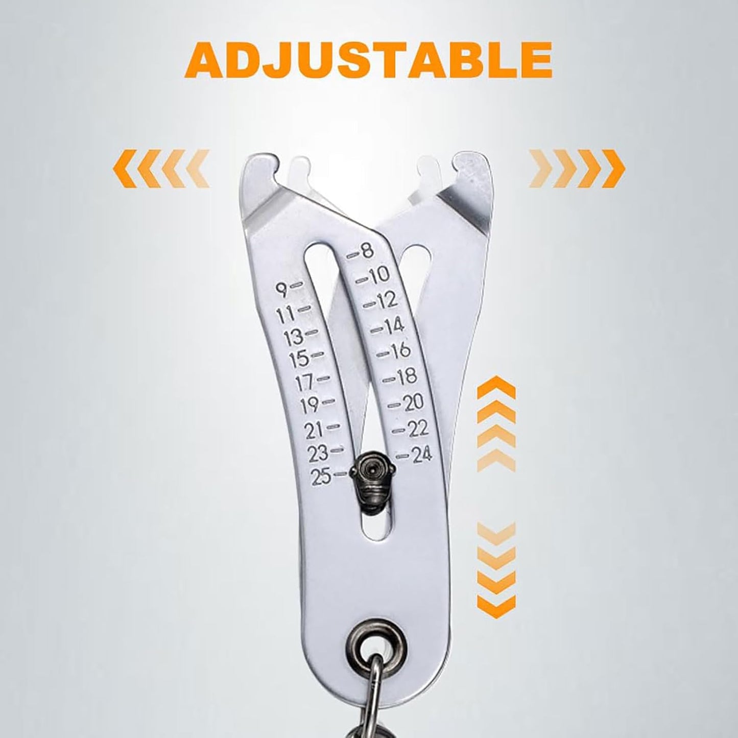 Portable Precise Thread Size Checker Keychain, Bolt Size Finder Keychain Measuring Both Metric & SAE Sizes, V1259-DP01-A-1988