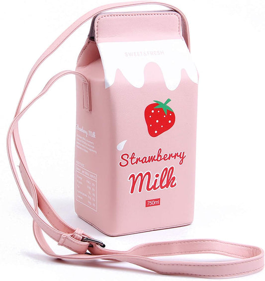 Girls Fruits Banana Strawberry Milk Box Cross Body Purse Bag Women Phone Wallet Shoulder Bags V1259-DP01-A-1994