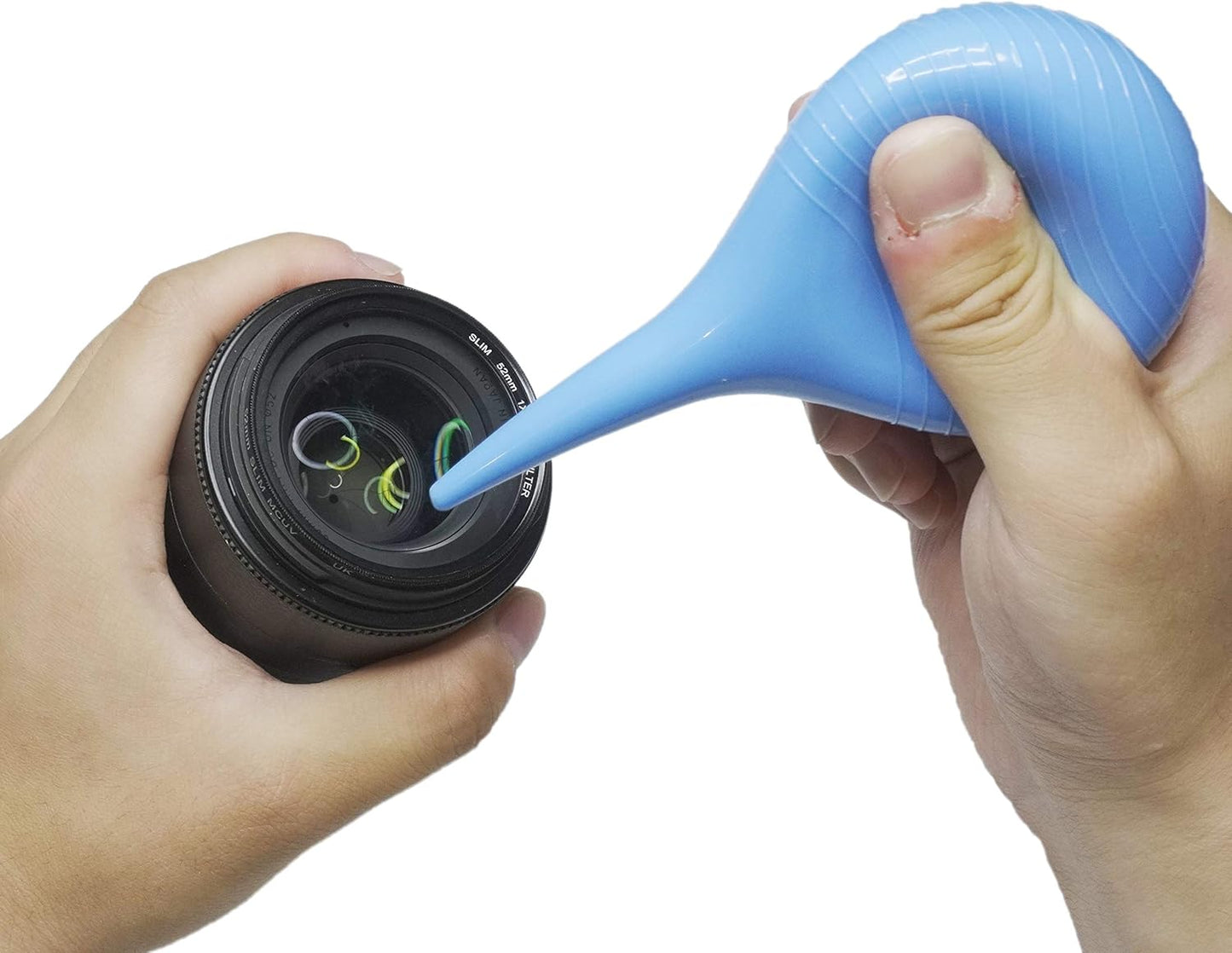 (90ml)Rubber Suction Ear Syringe, Hand Bulb Syringe Ear Washing Squeeze Bulb- Blue Smooth V1259-DP01-A-1995