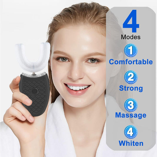 Ultrasonic Electric Toothbrush Adults, Automatic Toothbrush U Shaped Whole Mouth Cleaning Teeth Whitening V1259-DP01-A-1997
