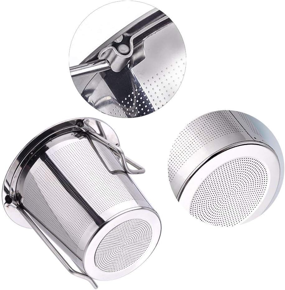 Tea Infuser Stainless Steel Tea Strainer Steeper Filter with Folding Handle for Loose Leaf Grain Tea Cups, V1259-DP01-A-1998