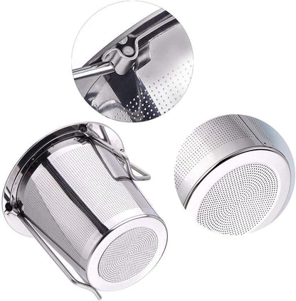 Tea Infuser Stainless Steel Tea Strainer Steeper Filter with Folding Handle for Loose Leaf Grain Tea Cups, V1259-DP01-A-1998