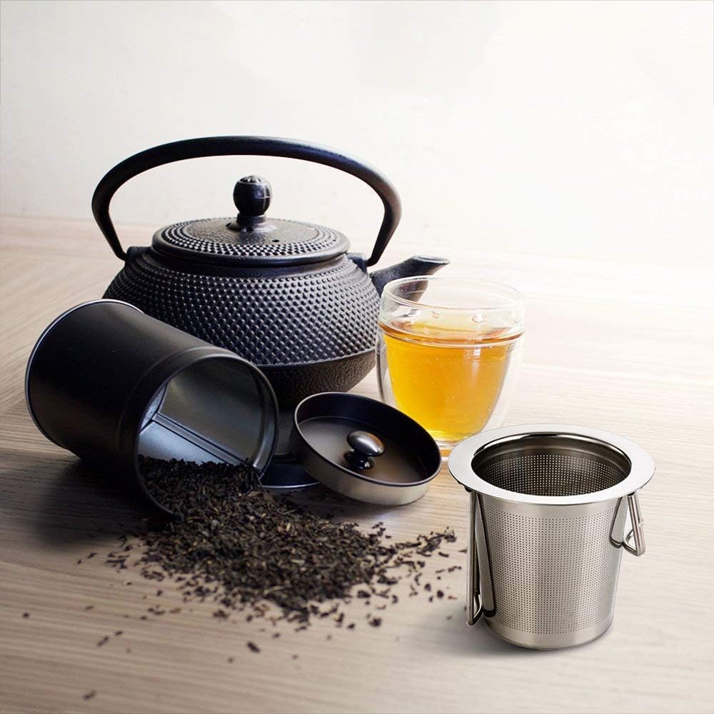 Tea Infuser Stainless Steel Tea Strainer Steeper Filter with Folding Handle for Loose Leaf Grain Tea Cups, V1259-DP01-A-1998