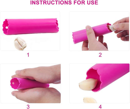 Garlic Peeler, Silicone Garlic Roller Peeling Tube Tool for Useful Kitchen Tools, 3PCS Random Color V1259-DP01-A-2014