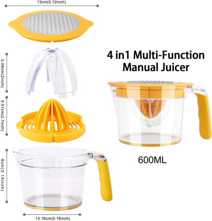 Citrus Lemon Orange Juicer Manual Hand Squeezer, Fruit Juicer Lime Press with Built-in Measuring Cup and V1259-DP01-A-2018