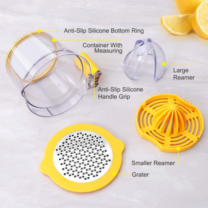 Citrus Lemon Orange Juicer Manual Hand Squeezer, Fruit Juicer Lime Press with Built-in Measuring Cup and V1259-DP01-A-2018
