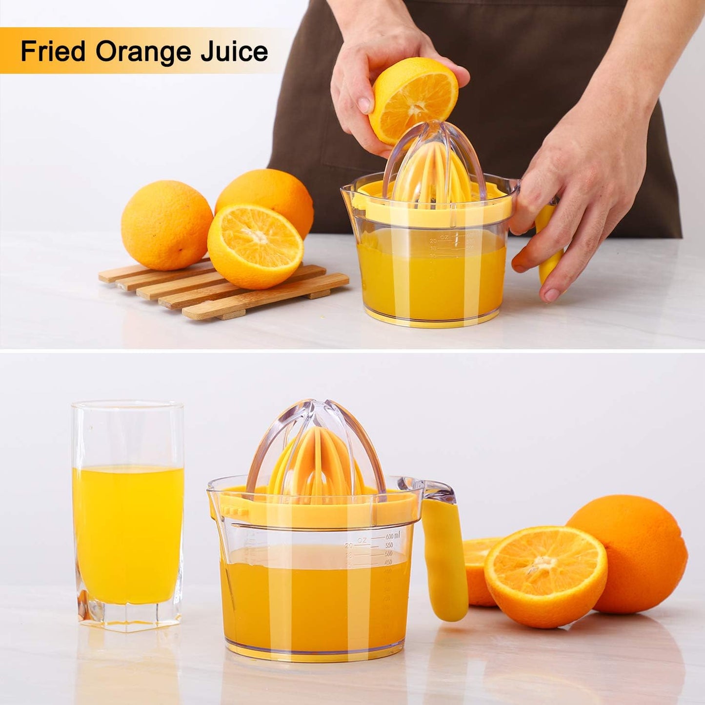 Citrus Lemon Orange Juicer Manual Hand Squeezer, Fruit Juicer Lime Press with Built-in Measuring Cup and V1259-DP01-A-2018