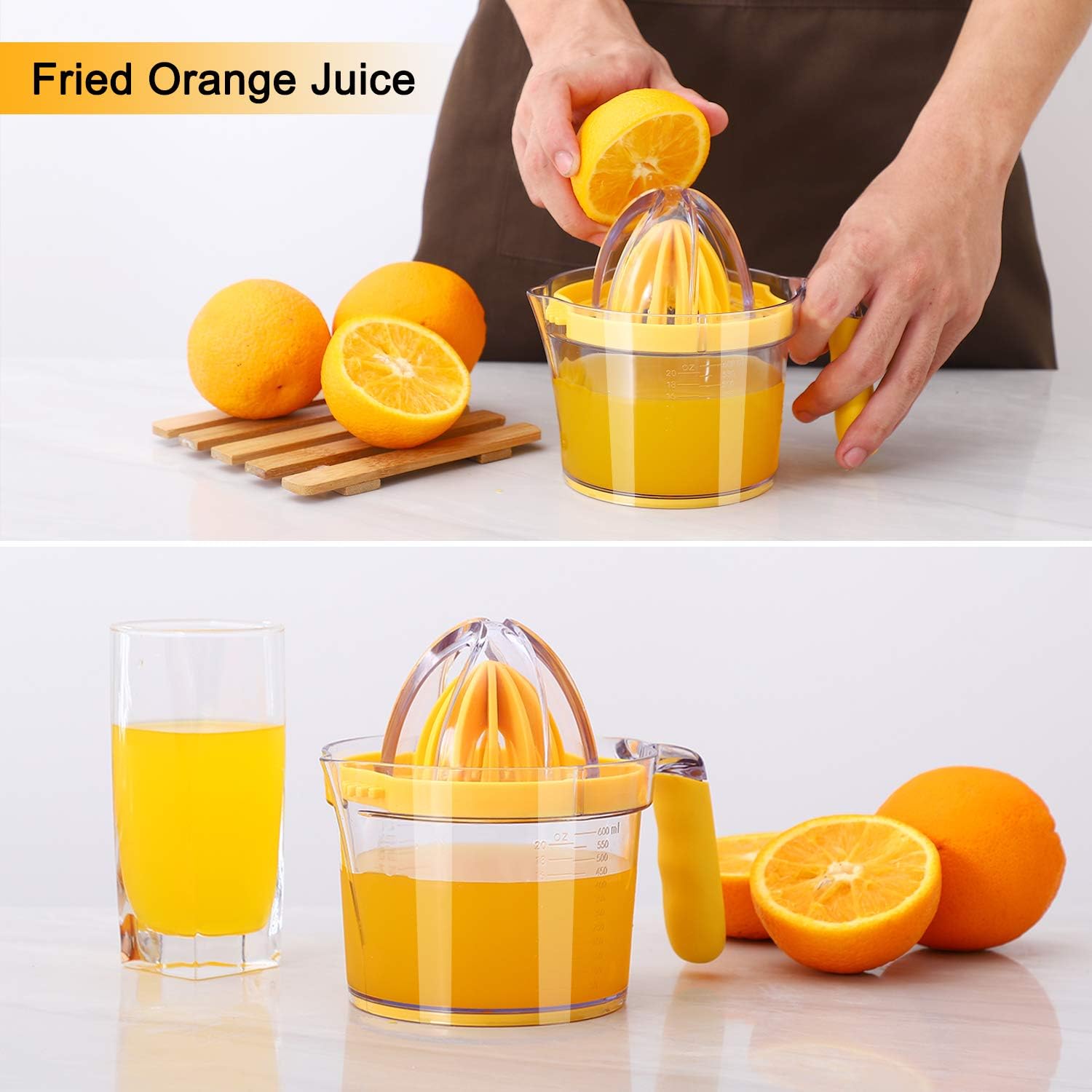 Citrus Lemon Orange Juicer Manual Hand Squeezer, Fruit Juicer Lime Press with Built-in Measuring Cup and V1259-DP01-A-2018