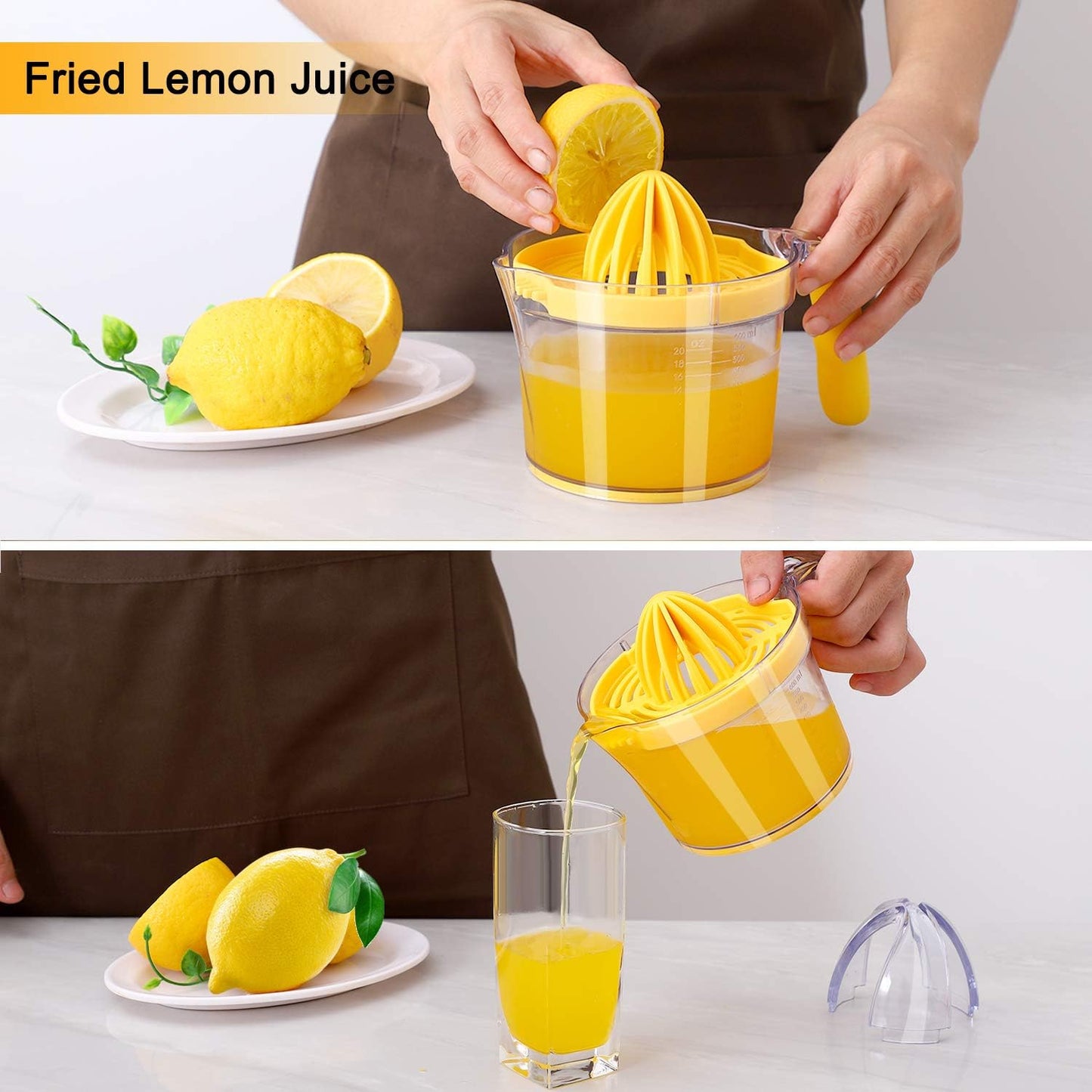Citrus Lemon Orange Juicer Manual Hand Squeezer, Fruit Juicer Lime Press with Built-in Measuring Cup and V1259-DP01-A-2018
