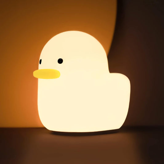 LED Duck Night Light, Cute Animal Silicone Nursery Night Light Rechargeable Table Lamp Bedside Lamp with V1259-DP01-A-2020