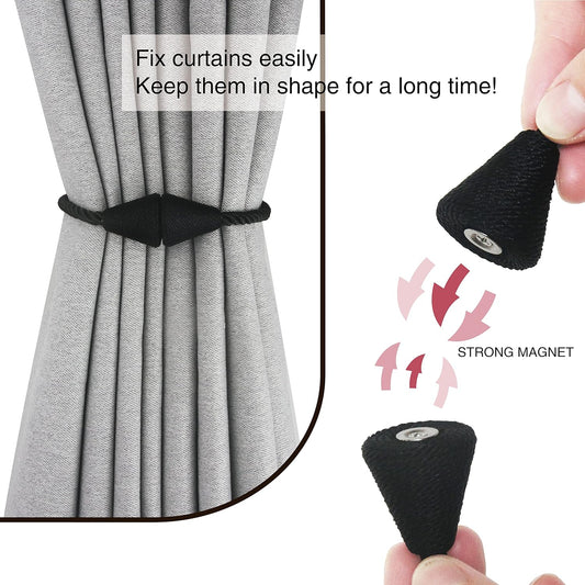 2 Pack Magnetic Curtain Tiebacks Rope Modern Handmade Curtain Tie Backs Decorative Drapes Weave Holdbacks for V1259-DP01-A-2021