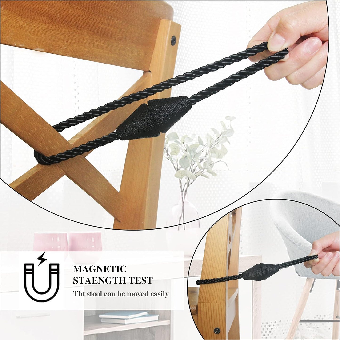 2 Pack Magnetic Curtain Tiebacks Rope Modern Handmade Curtain Tie Backs Decorative Drapes Weave Holdbacks for V1259-DP01-A-2021