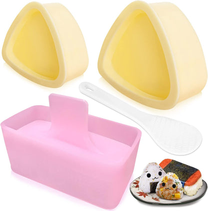 Onigiri Rice Ball Maker Kit - 3 Pack Triangle Mold, Musubi Press for Kid Lunch Bento, Home DIY Sushi V1259-DP01-A-2023