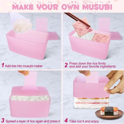 Onigiri Rice Ball Maker Kit - 3 Pack Triangle Mold, Musubi Press for Kid Lunch Bento, Home DIY Sushi V1259-DP01-A-2023
