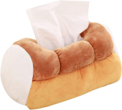 Plush Soft Tissue Case Box Holder - Funny Cute Tissue Box Holder Yellow Simulation Toast Bread Plush Tissue V1259-DP01-A-2026