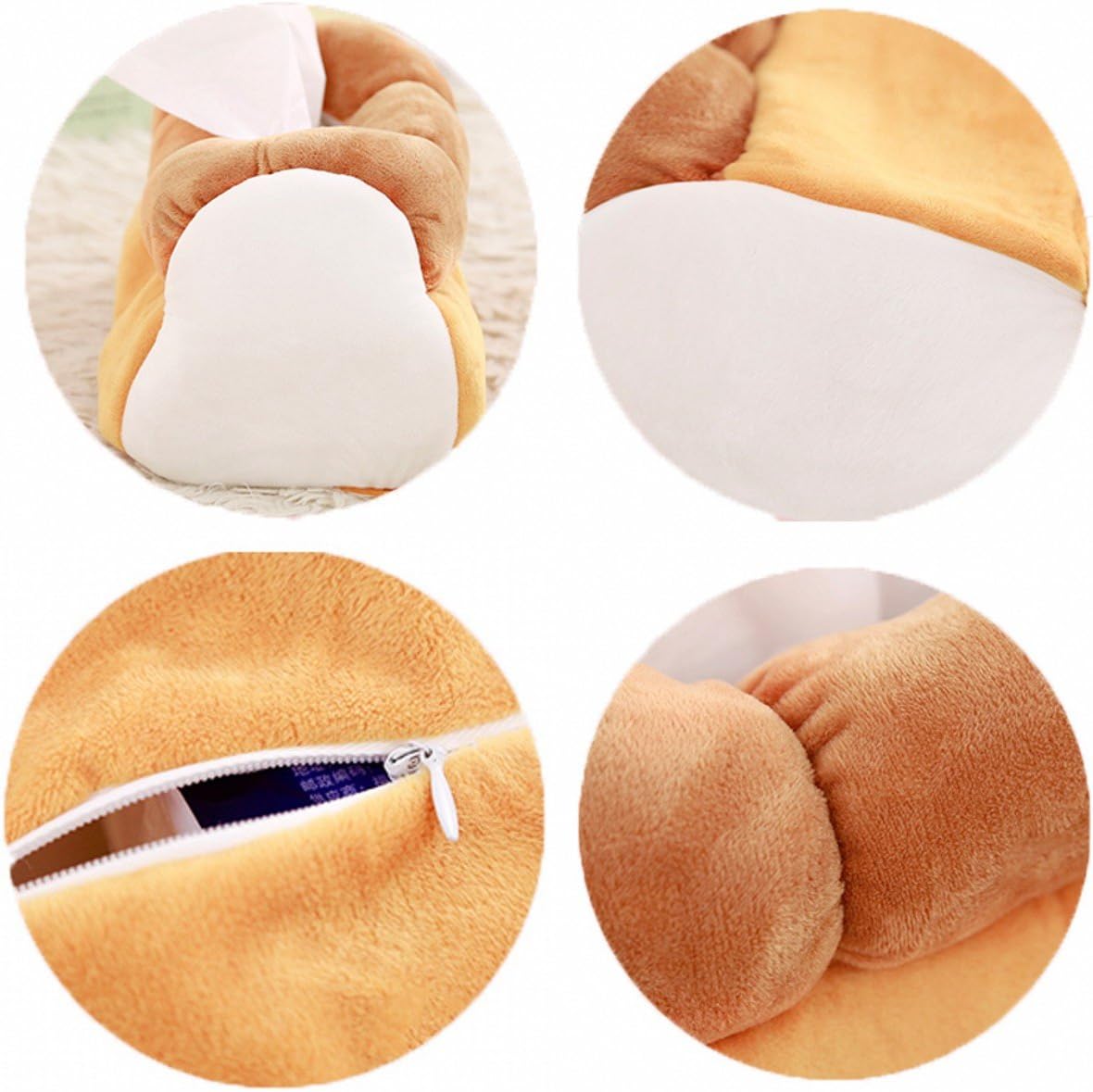 Plush Soft Tissue Case Box Holder - Funny Cute Tissue Box Holder Yellow Simulation Toast Bread Plush Tissue V1259-DP01-A-2026