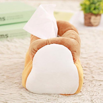 Plush Soft Tissue Case Box Holder - Funny Cute Tissue Box Holder Yellow Simulation Toast Bread Plush Tissue V1259-DP01-A-2026