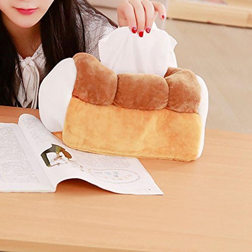 Plush Soft Tissue Case Box Holder - Funny Cute Tissue Box Holder Yellow Simulation Toast Bread Plush Tissue V1259-DP01-A-2026