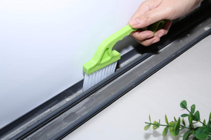 2pcs Hand-held Groove Gap Cleaning Tools Door Window Track Kitchen Cleaning Brushes(Green) V1259-DP01-A-2028