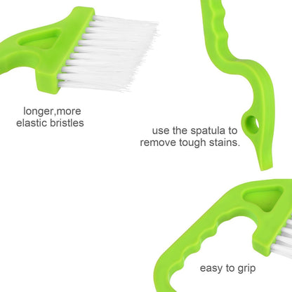 2pcs Hand-held Groove Gap Cleaning Tools Door Window Track Kitchen Cleaning Brushes(Green) V1259-DP01-A-2028