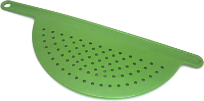 Plastic Kitchen Pot Strainer with Handle - Hand Held Flat Crescent Small Drainer - Handheld for Straining V1259-DP01-A-2030