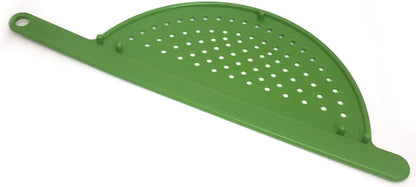 Plastic Kitchen Pot Strainer with Handle - Hand Held Flat Crescent Small Drainer - Handheld for Straining V1259-DP01-A-2030