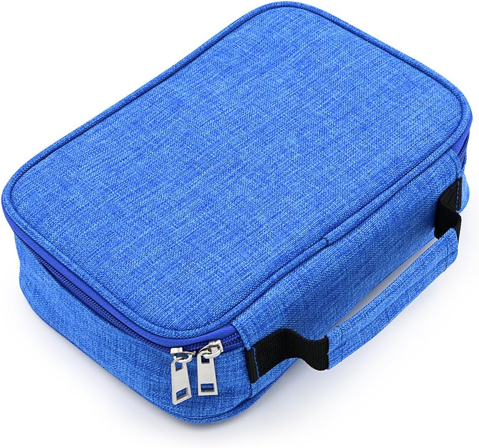 High Capacity Zipper Pens Pencil Case-Multi-Functional Stationery Pencil Pouch 72 Slots(Blue) V1259-DP01-A-2033