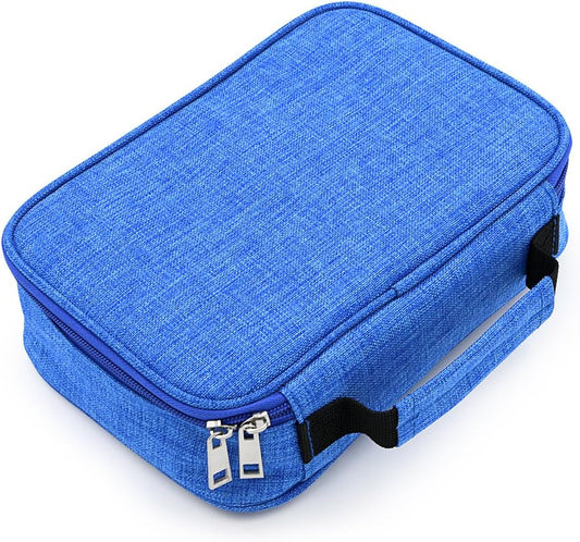 High Capacity Zipper Pens Pencil Case-Multi-Functional Stationery Pencil Pouch 72 Slots(Blue) V1259-DP01-A-2033