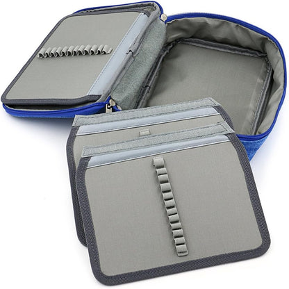High Capacity Zipper Pens Pencil Case-Multi-Functional Stationery Pencil Pouch 72 Slots(Blue) V1259-DP01-A-2033
