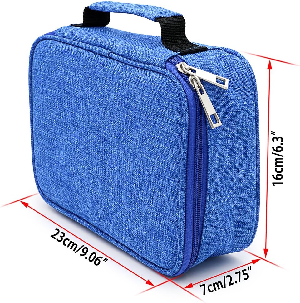 High Capacity Zipper Pens Pencil Case-Multi-Functional Stationery Pencil Pouch 72 Slots(Blue) V1259-DP01-A-2033